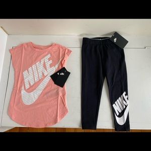 Nike girls leggings & shirt outfit size 4